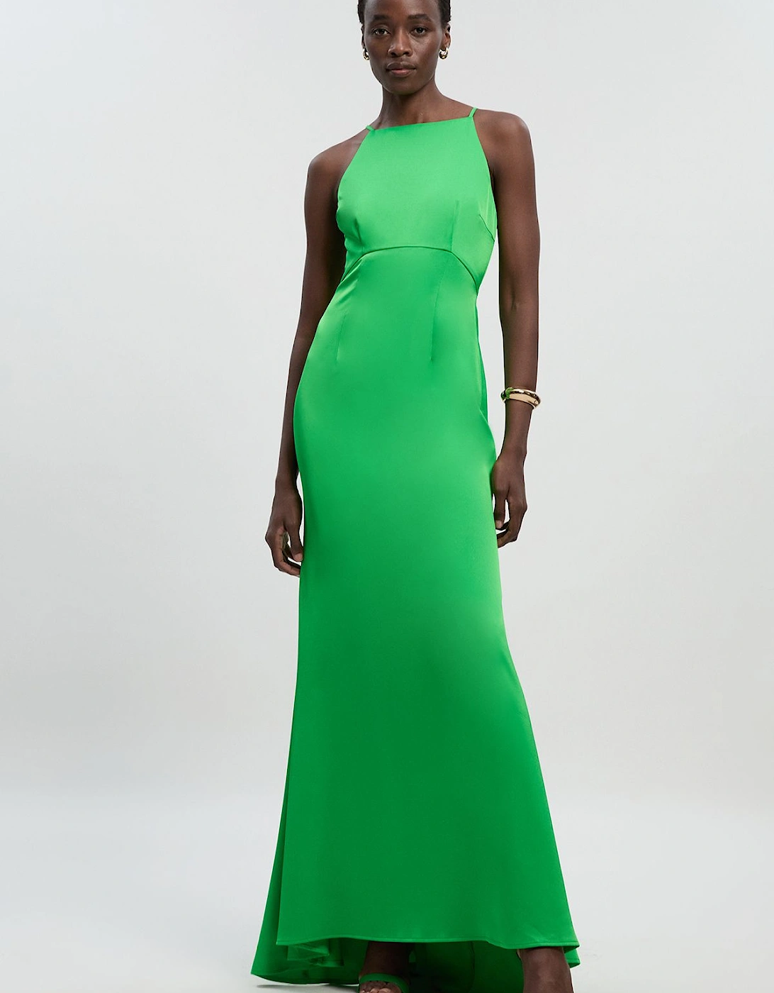 Satin Back Crepe Column Woven Maxi Dress, 2 of 1