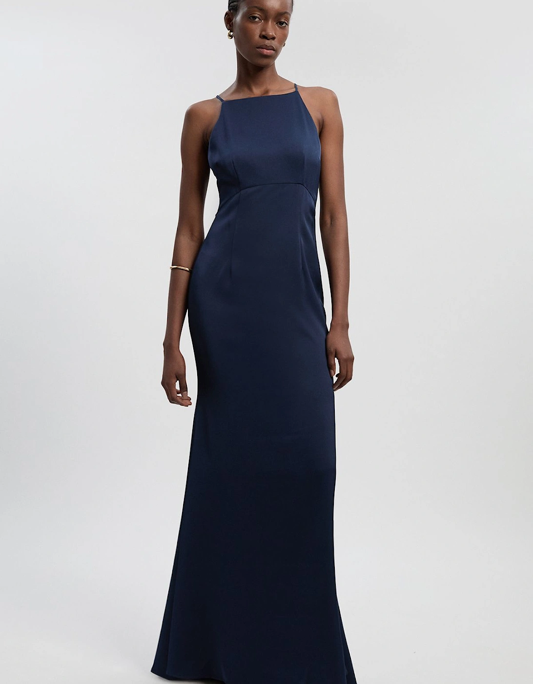 Satin Back Crepe Column Woven Maxi Dress, 2 of 1