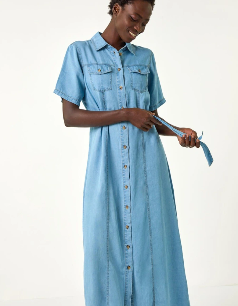 Button Through Midi Dress