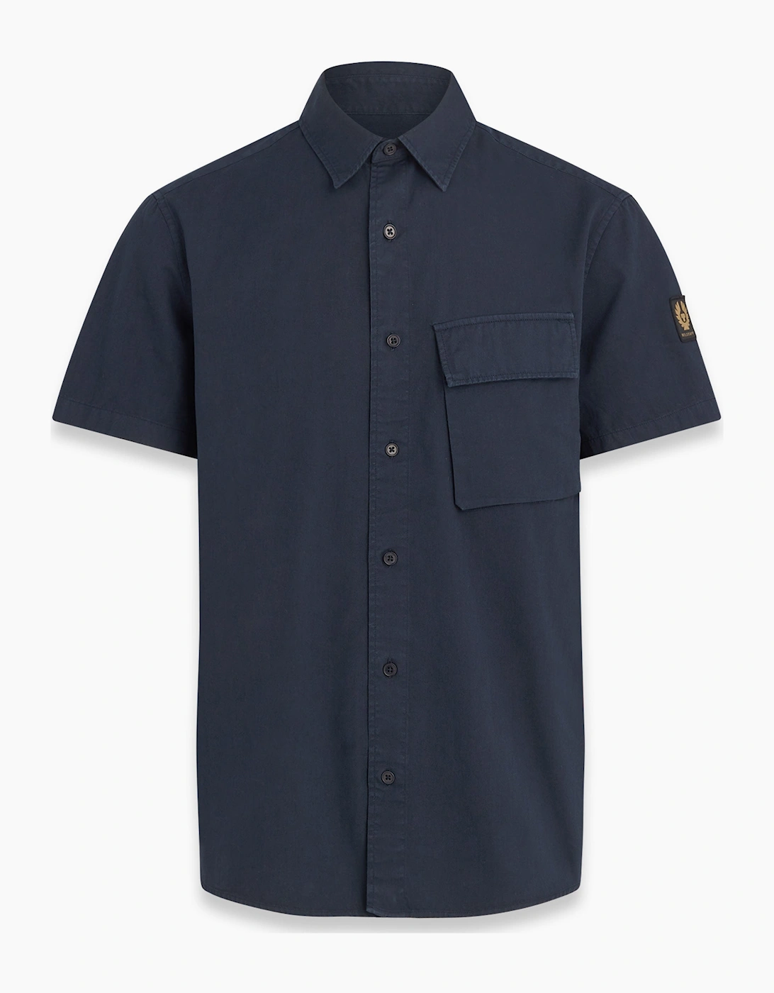 Belstaff Men's Navy Short Sleeve Scale Shirt Dark Ink  42 Size Xl