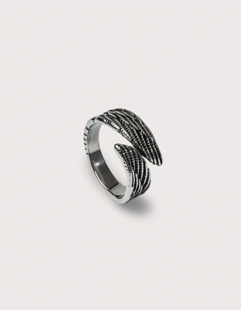 Silver Stainless Steel Wing Ring