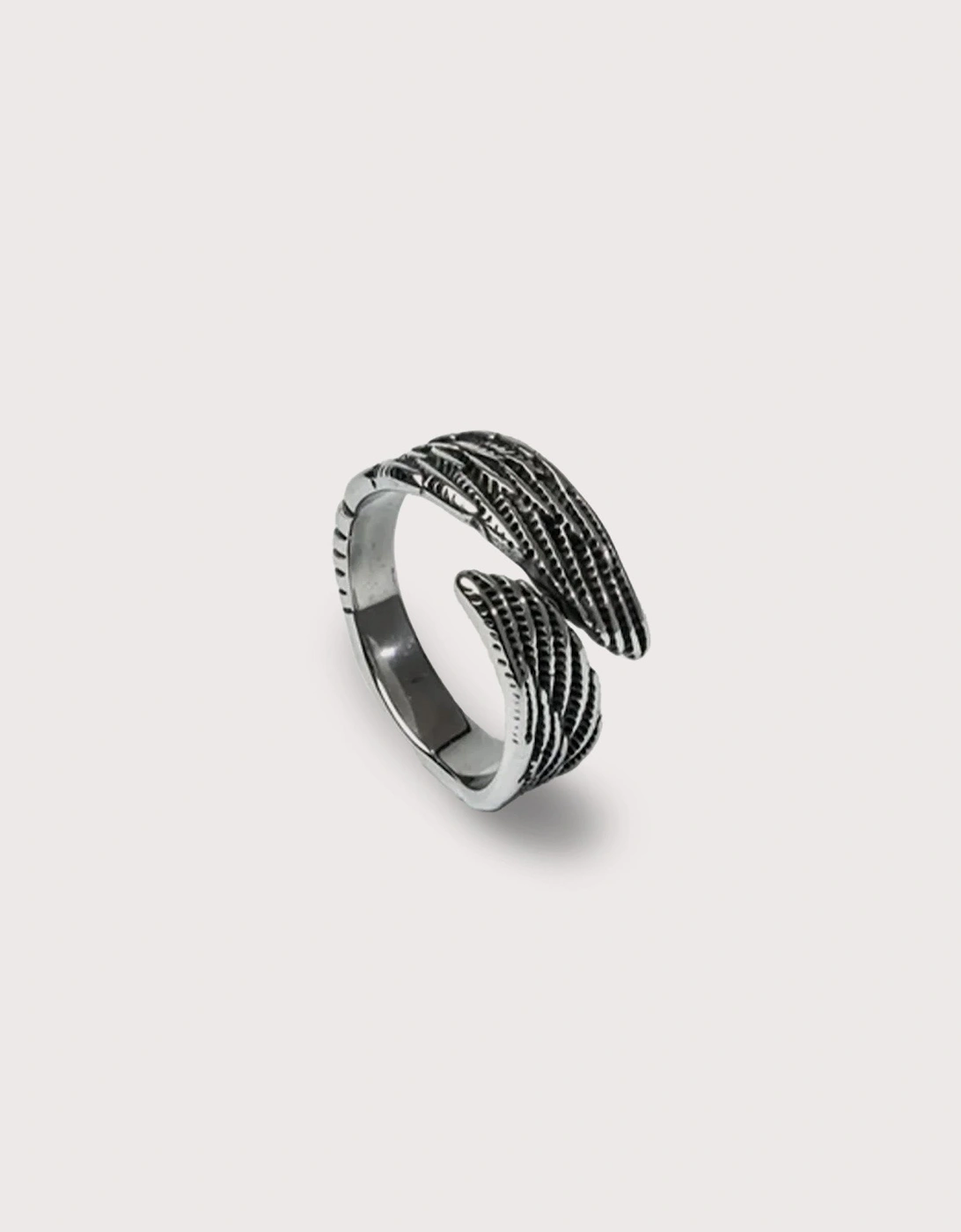 Silver Stainless Steel Wing Ring