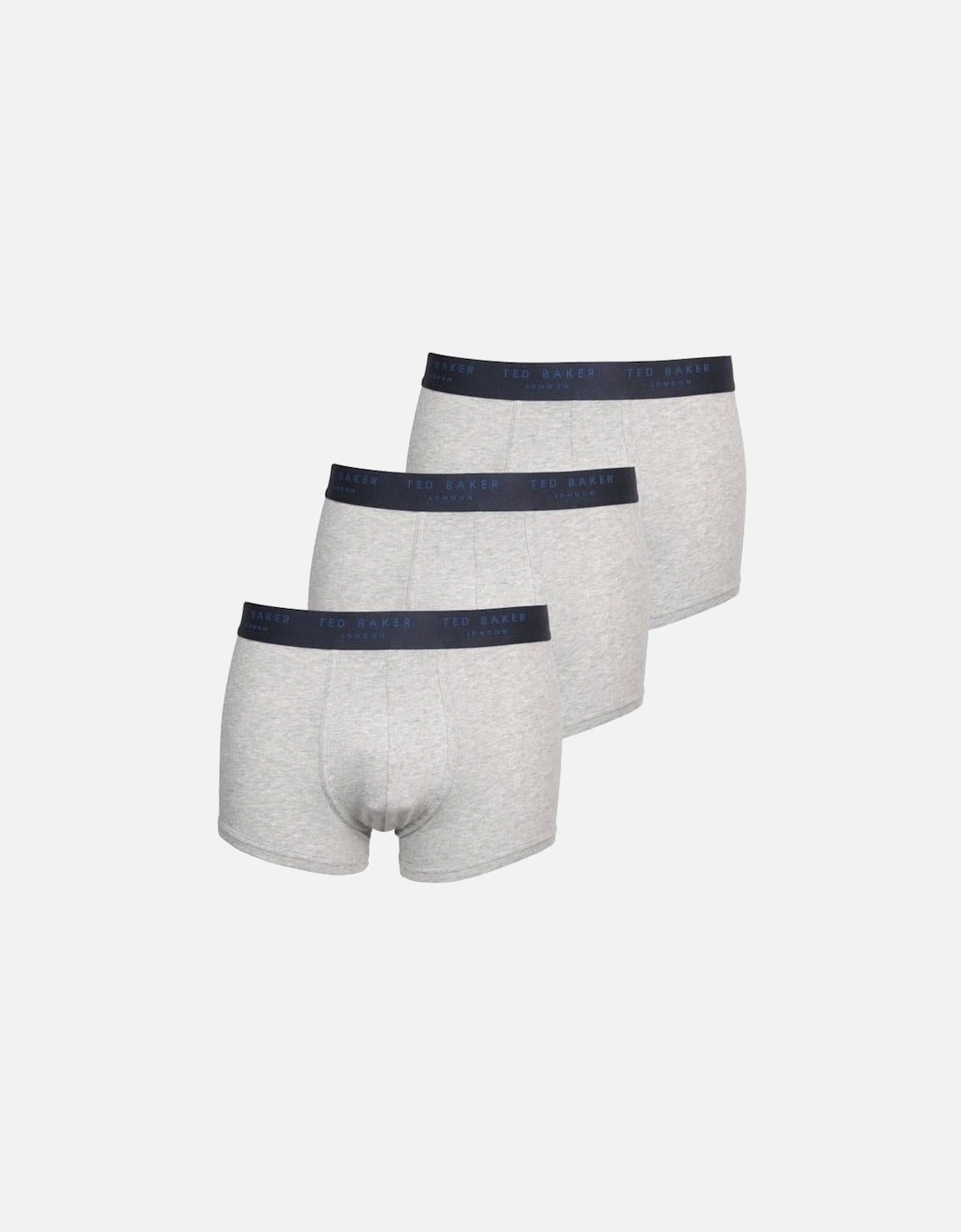3-Pack Contrast Logo Waistband Boxer Trunks, Heather Grey, 6 of 5