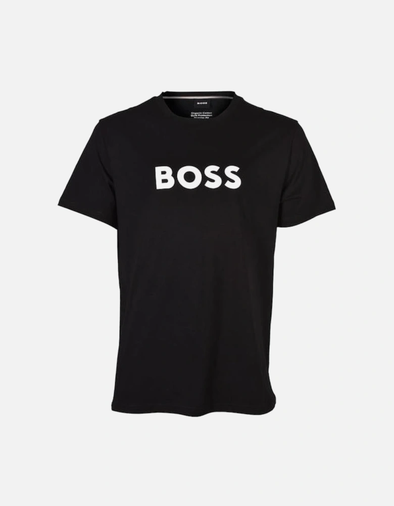 BOSS Logo Print UV-Absorbent Beachwear T-Shirt, Black