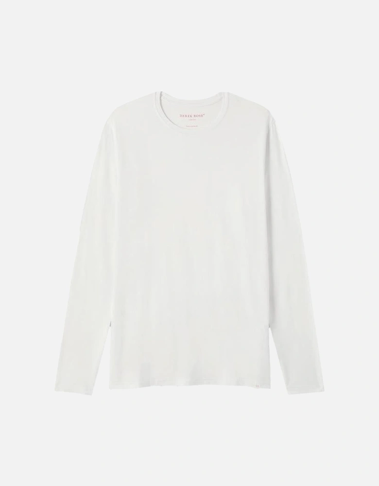 Micro Modal Long-Sleeve Crew-Neck T-Shirt, White