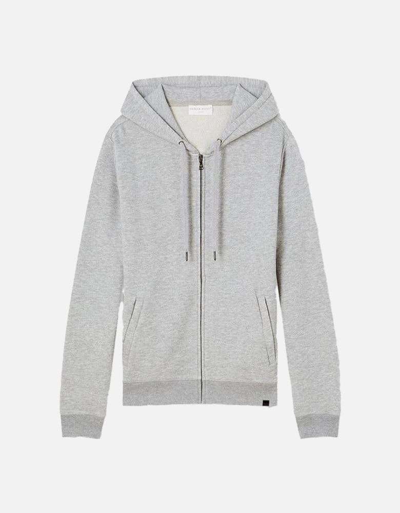 Cotton Modal Full-Zip Hoodie, Silver