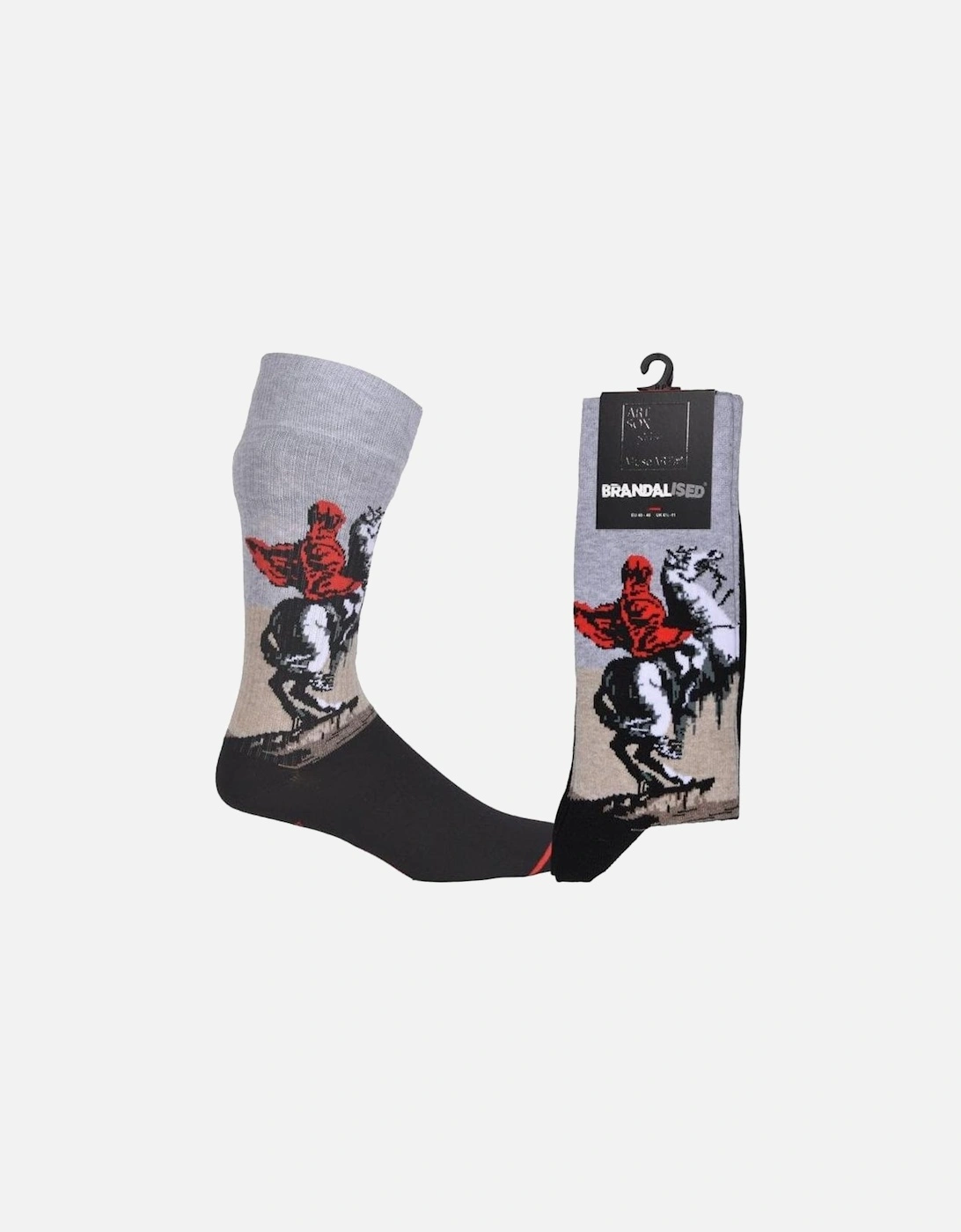 Brandalised featuring Graffiti by Banksy Bonaparte Socks, Grey/black, 4 of 3