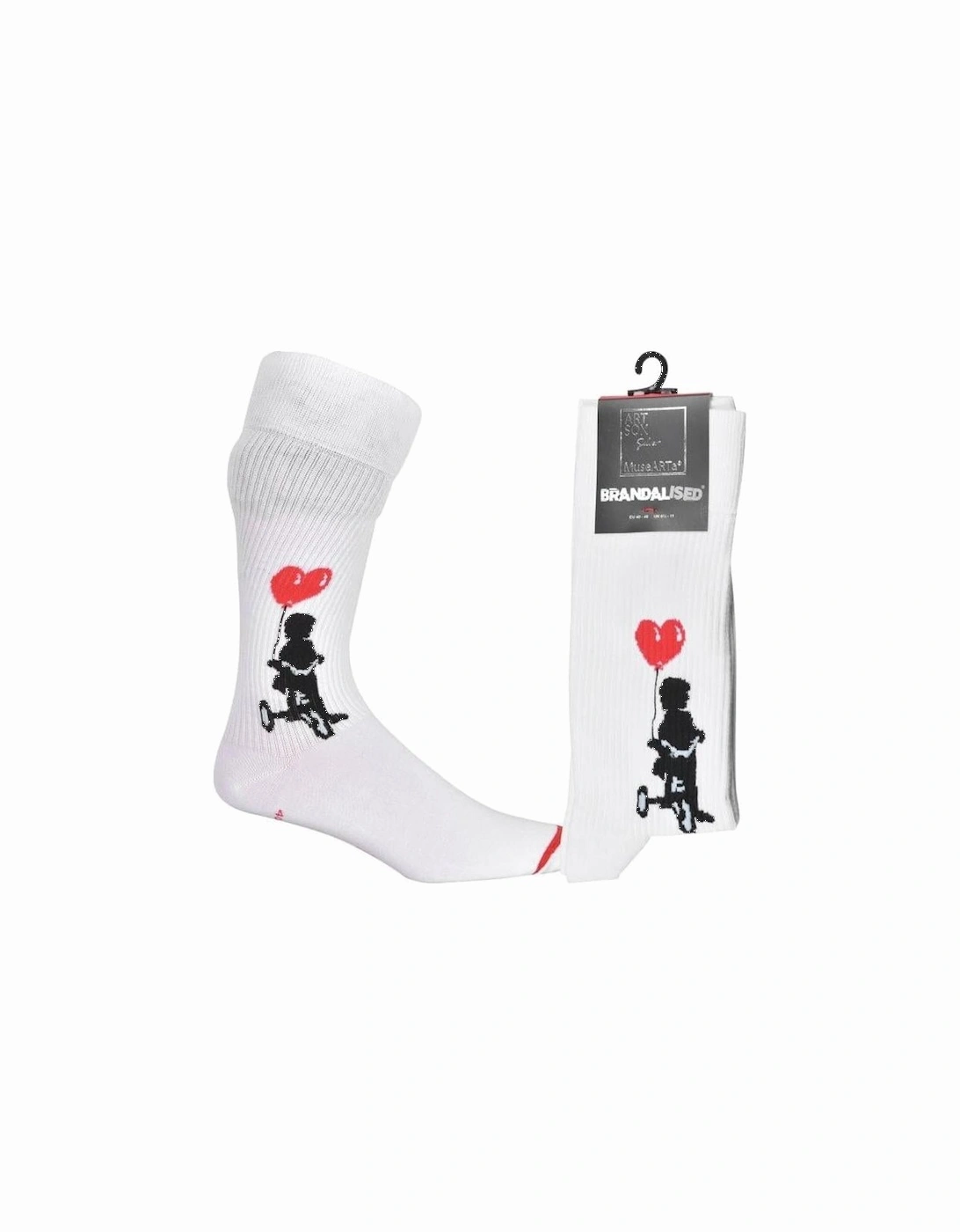 Brandalised featuring Graffiti by Banksy Tricycle Cop Socks, White/black, 5 of 4