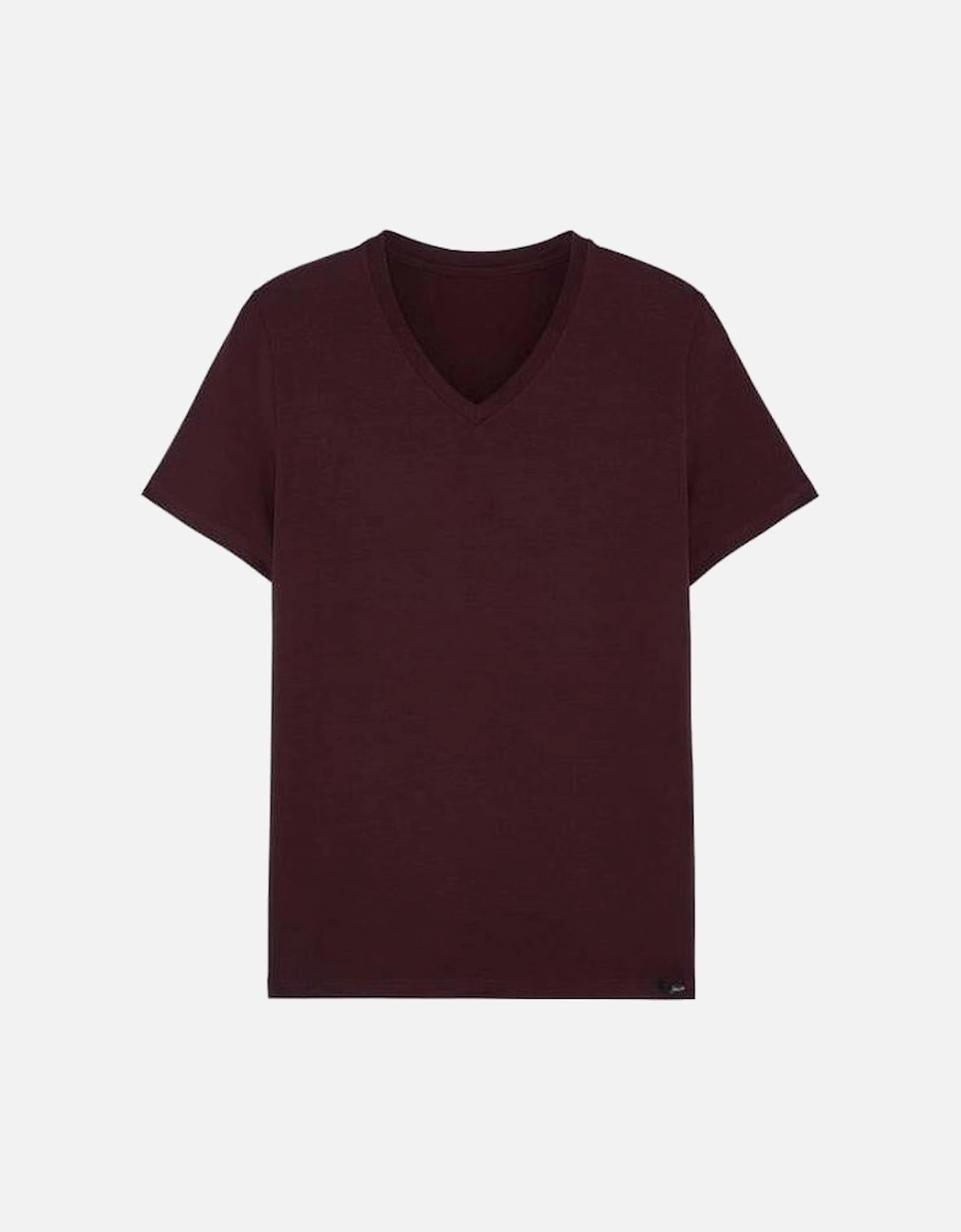 Tencel Soft V-Neck T-Shirt, Burgundy, 5 of 4