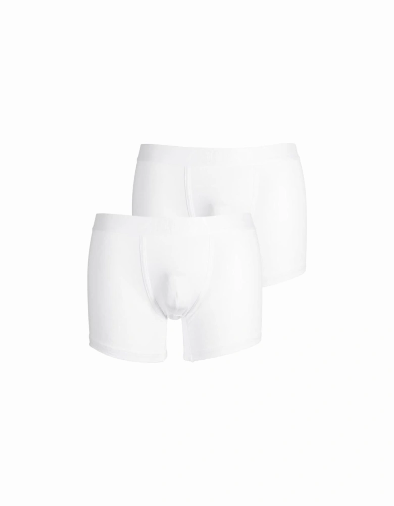 2-Pack Stretch Cotton Boxer Briefs, White
