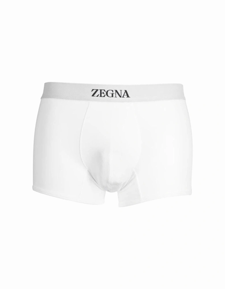 Stretch Cotton Boxer Trunk, White