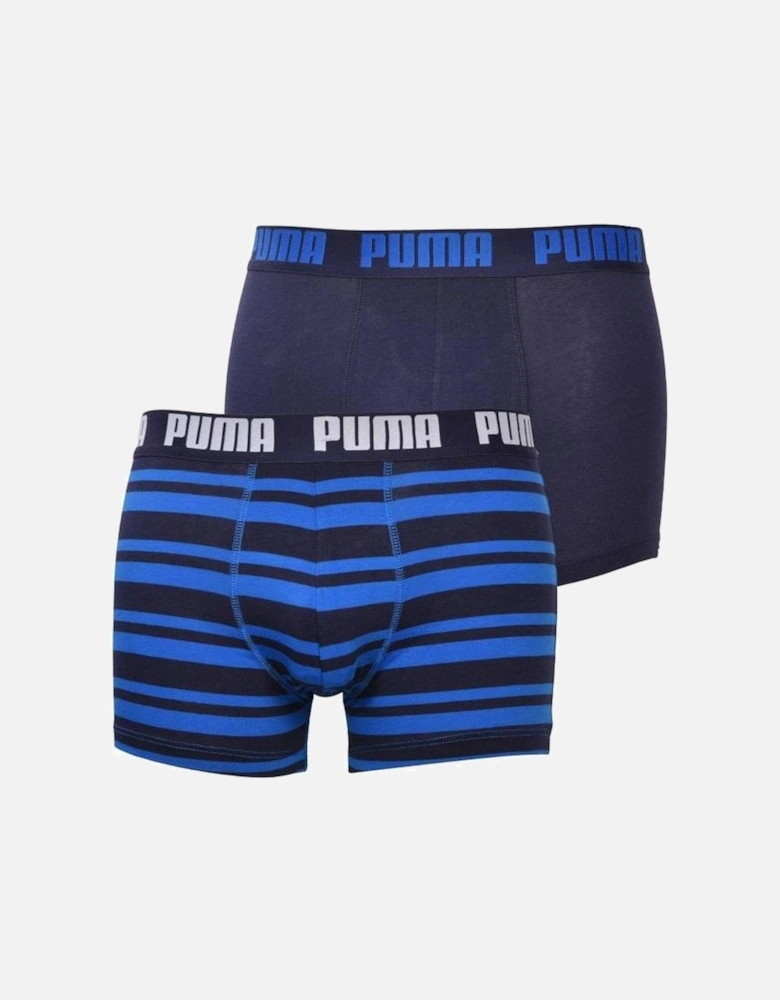 2-Pack Heritage Stripe Boxer Briefs, Blue/Navy