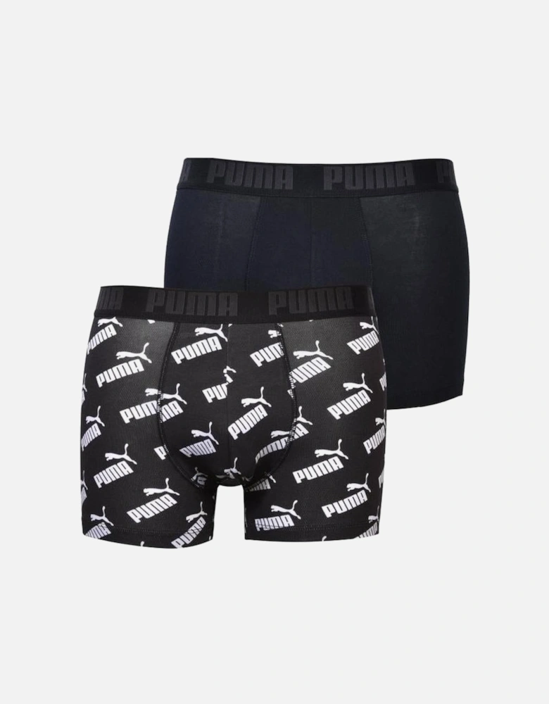 2-Pack Allover Logo Boxer Briefs, Black