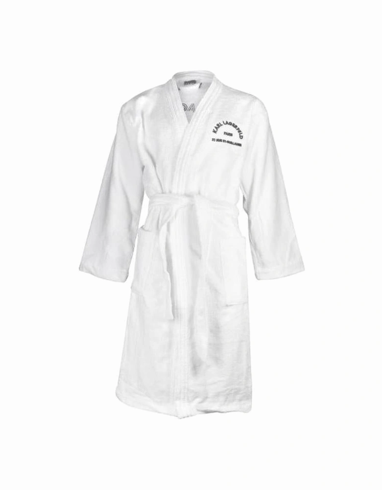 Address Logo Towelling Bathrobe, White