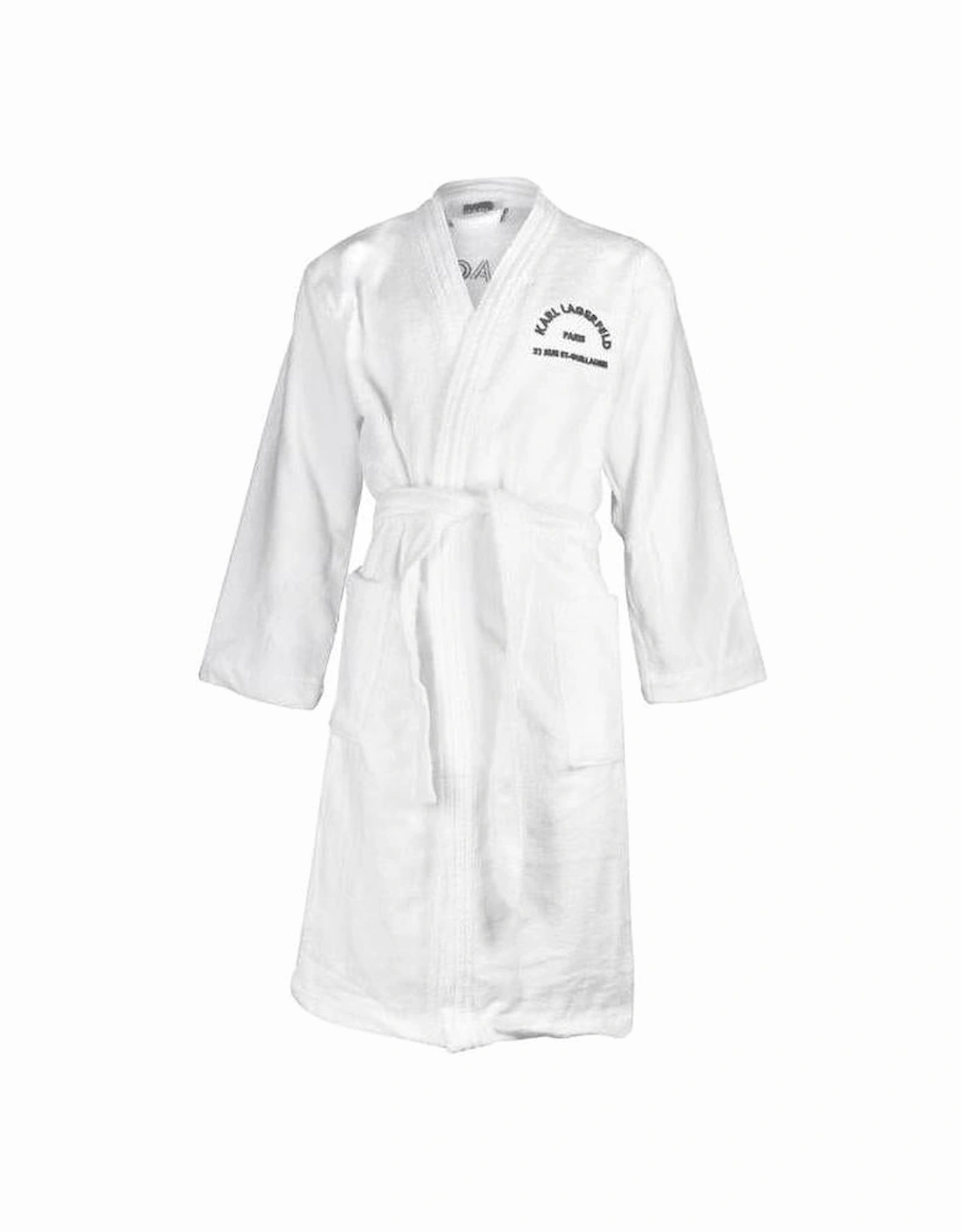 Address Logo Towelling Bathrobe, White, 5 of 4