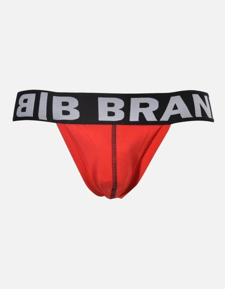 Black Band All-Round Logo Jockstrap, Red