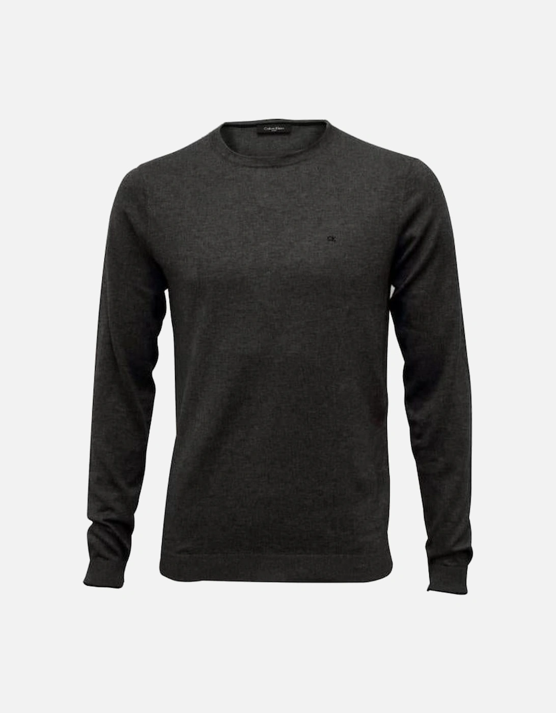 Saul Crew-Neck Ribbed Knit Sweater, Dark Grey Melange, 5 of 4