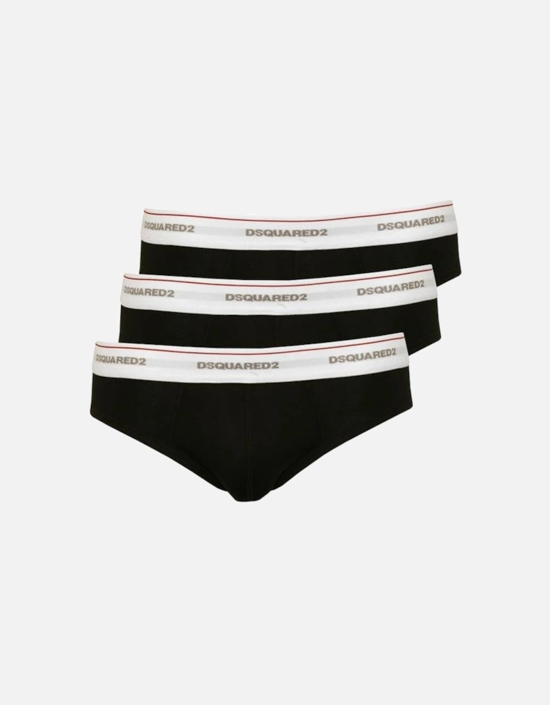 3-Pack Jersey Cotton Stretch Low-rise Briefs, Black