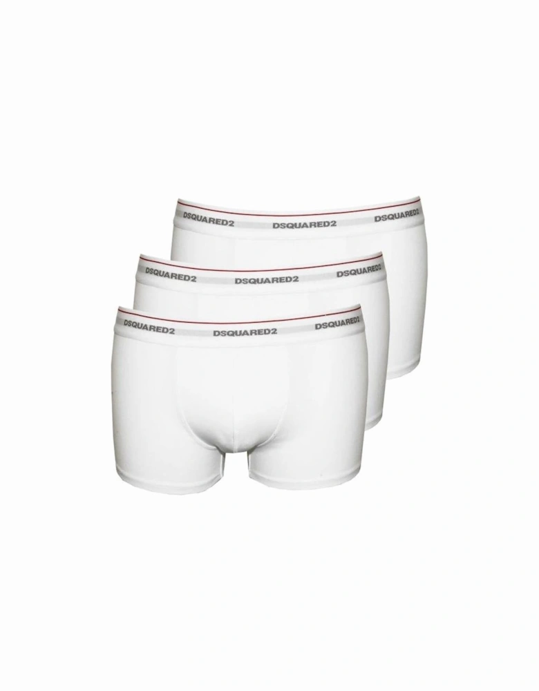 3-Pack Jersey Cotton Stretch Low-rise Boxer Trunks, White