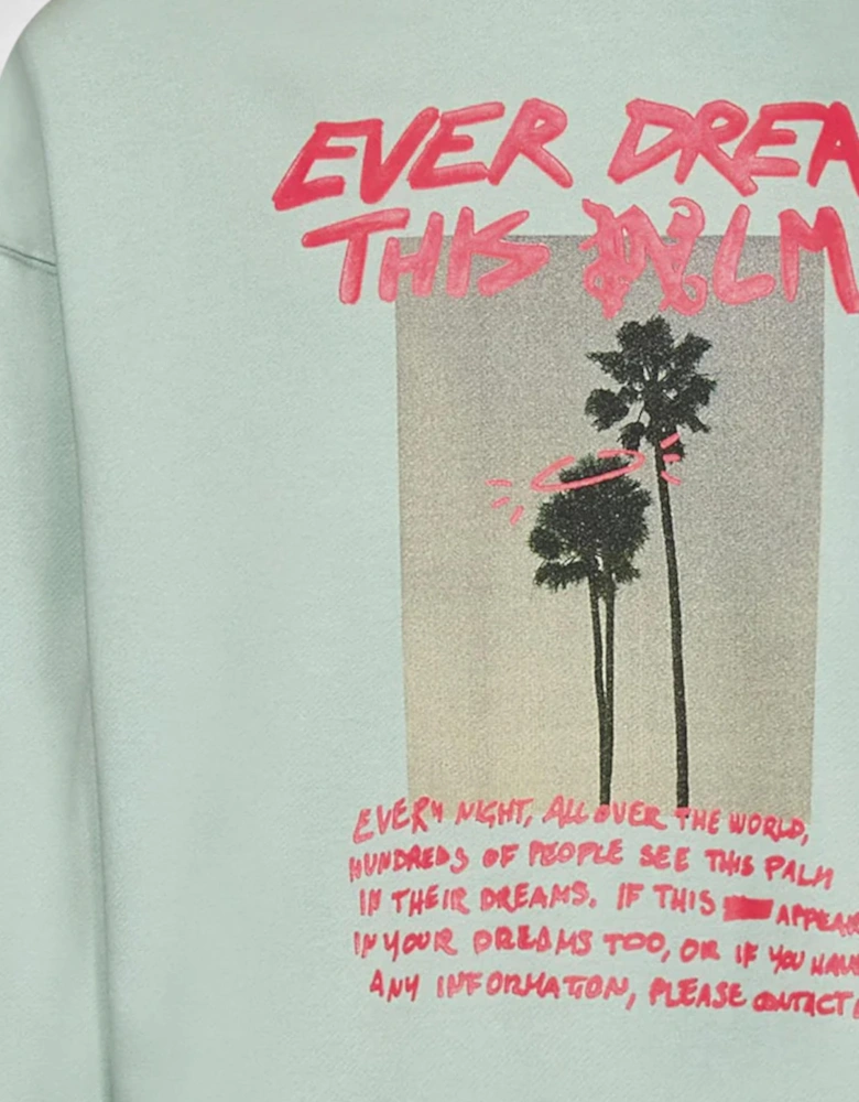 Palm Dream Crewneck Mint Fuchsia