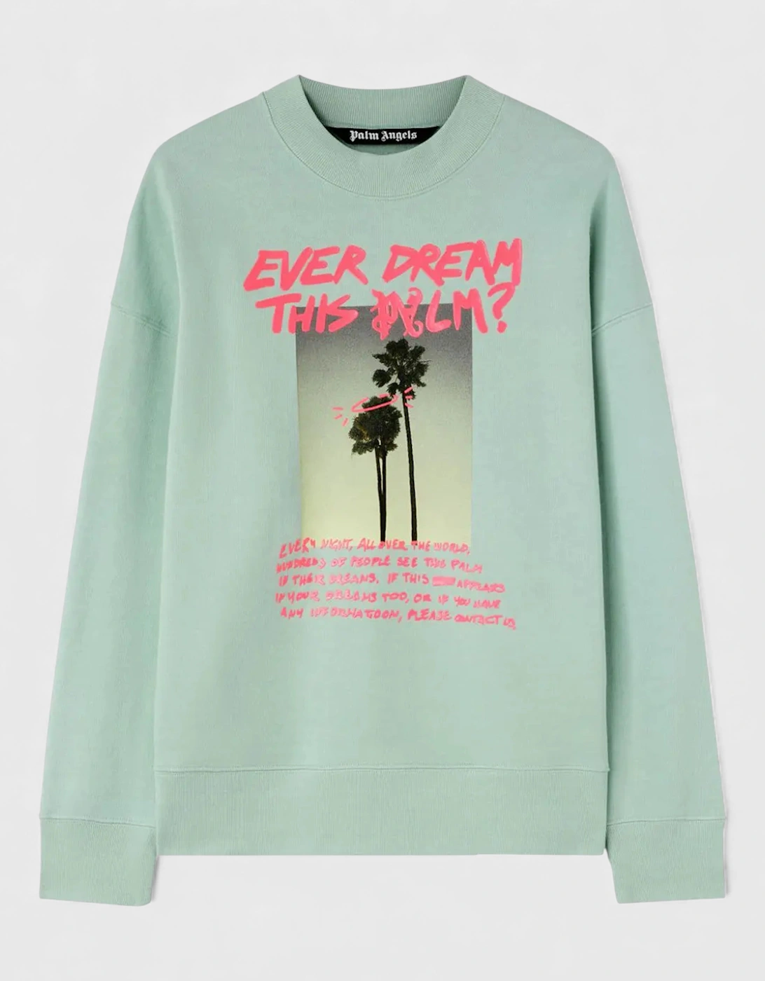 Palm Dream Crewneck Mint Fuchsia, 3 of 2