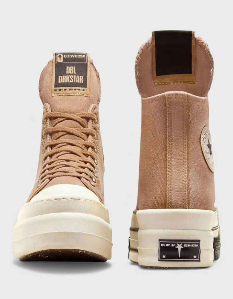 x Rick Owens DRKSHDW DBL DRKSTAR Chuck 70 High Washed Canvas Brown