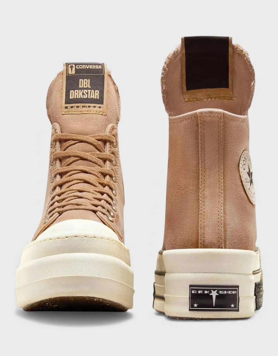 x Rick Owens DRKSHDW DBL DRKSTAR Chuck 70 High Washed Canvas Brown