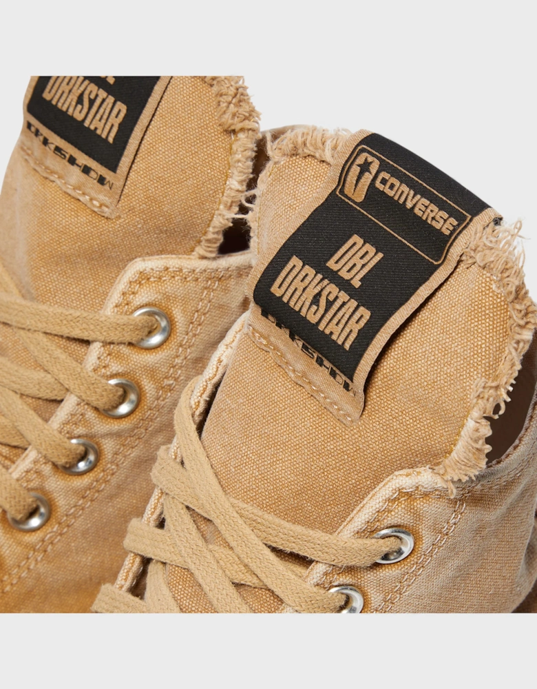 x Rick Owens DRKSHDW DBL DRKSTAR Chuck 70 High Washed Canvas Brown