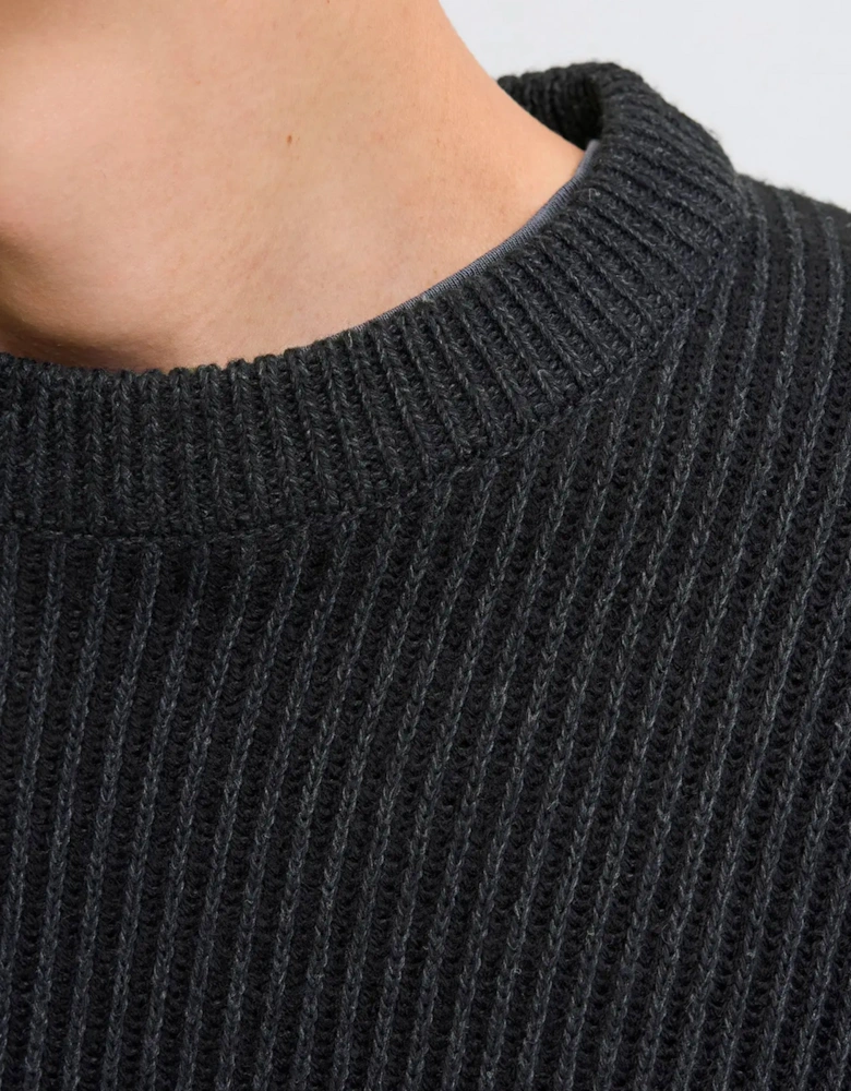 JJE Dover Knit crew neck BLACK