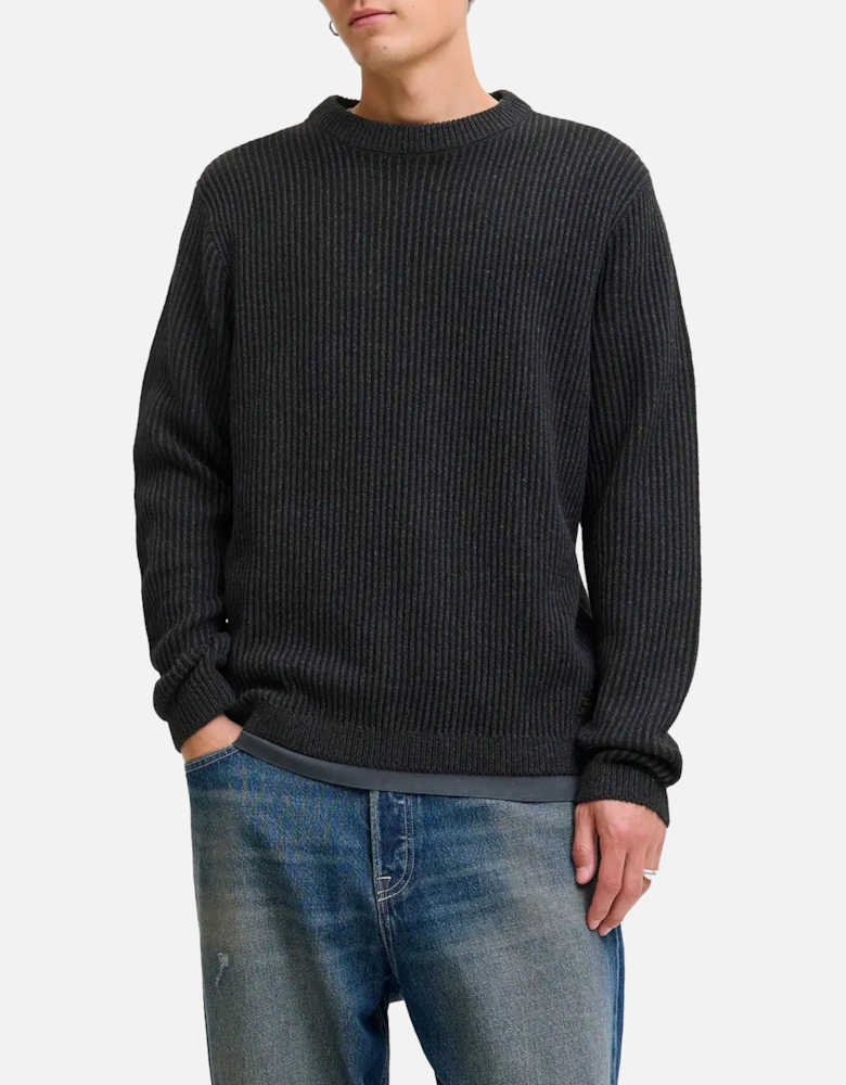 JJE Dover Knit crew neck BLACK