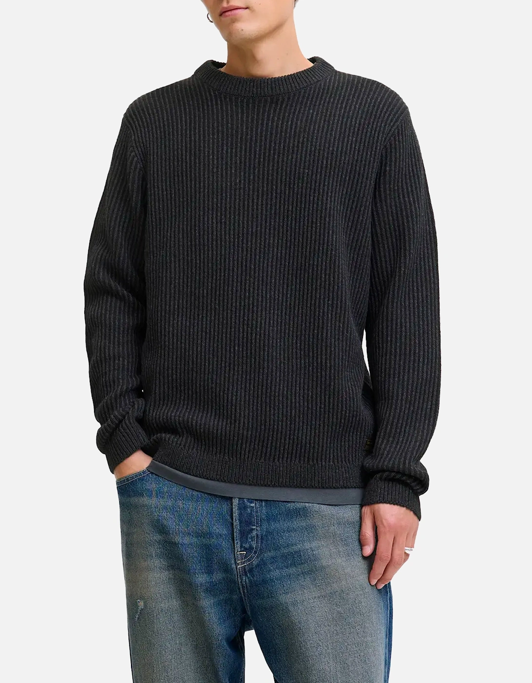 JJE Dover Knit crew neck BLACK