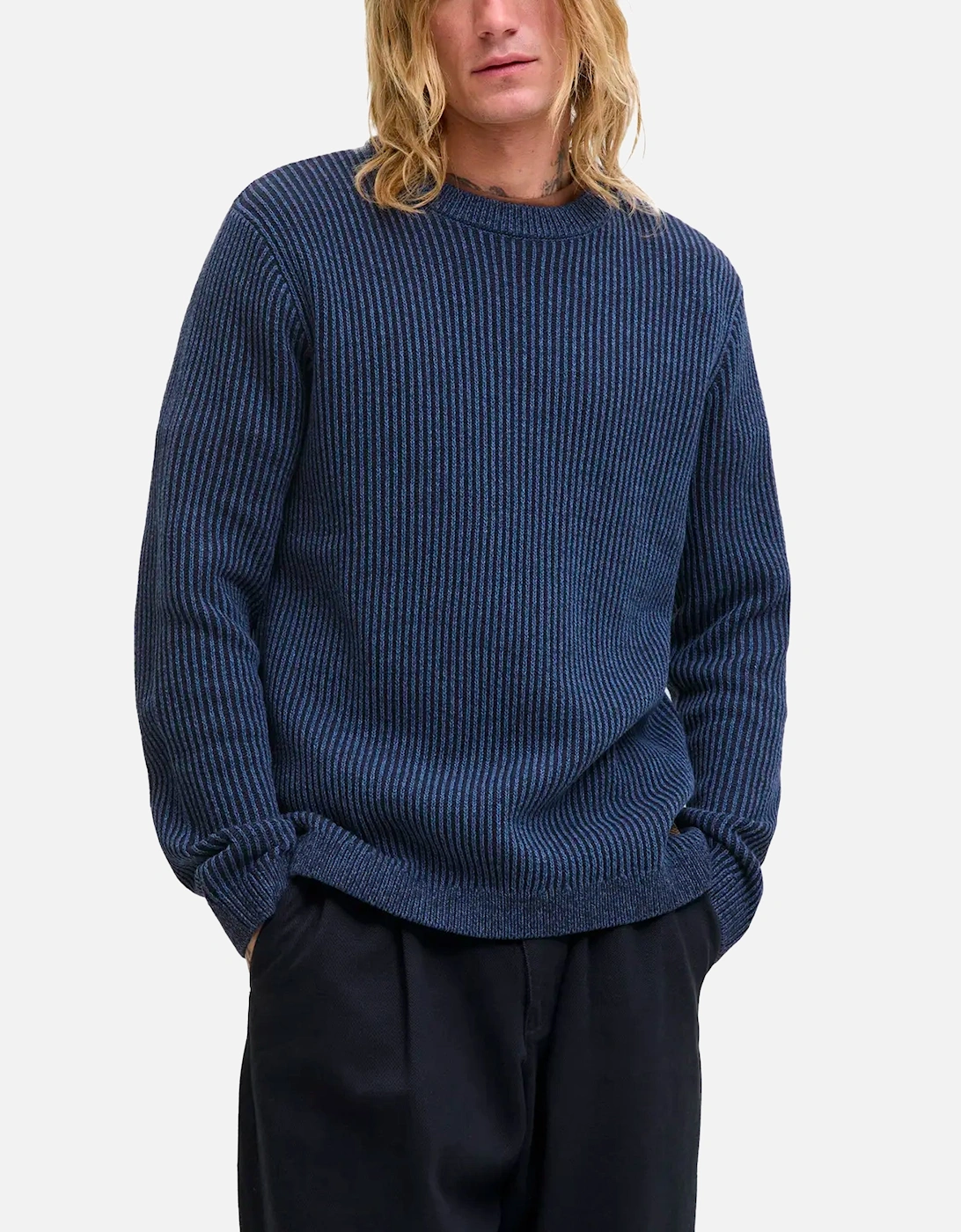 JJE Dover Knit Crew Neck Sky Captain