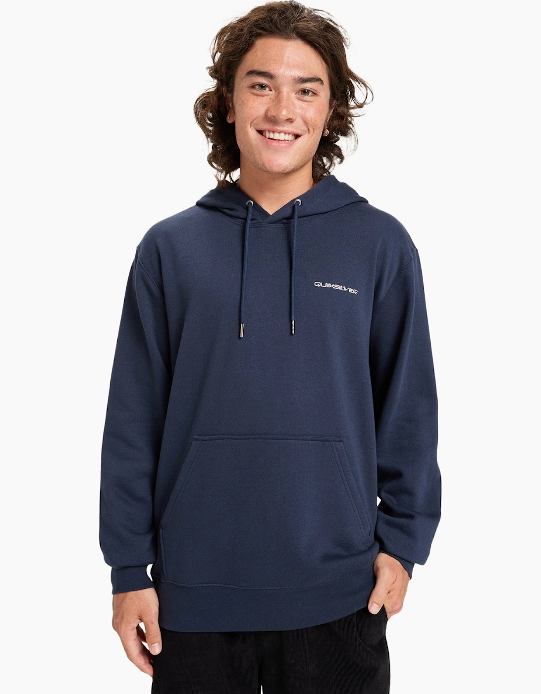 Quiksilver Men's Quiksilver Mens Graphic Back Print Hoodie - Navy