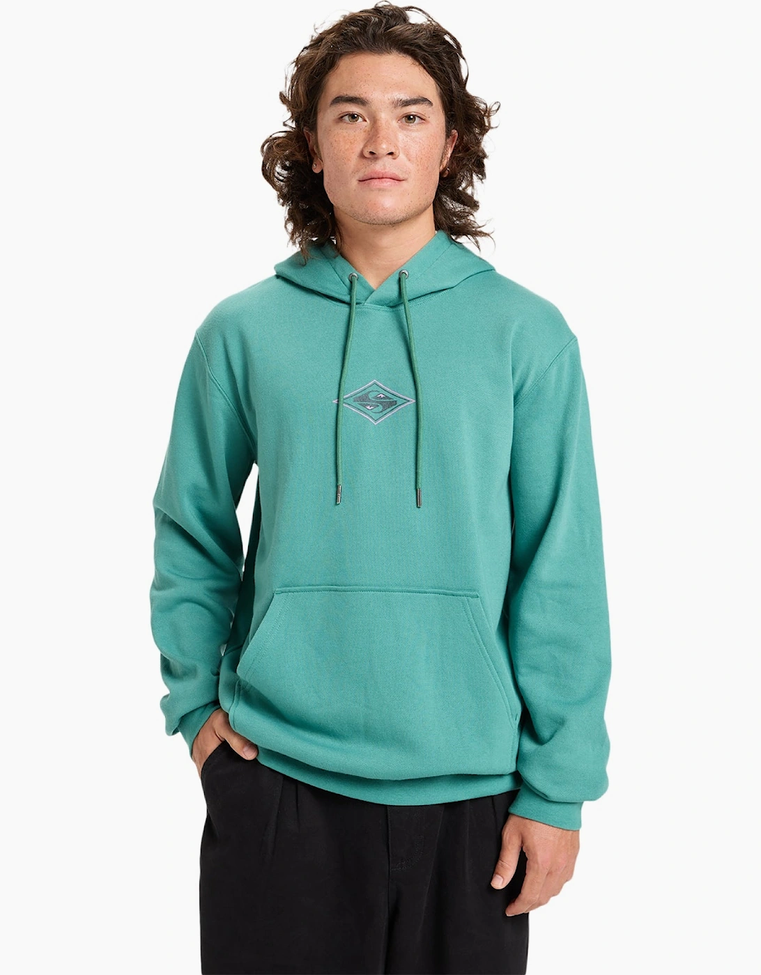 Men's Quiksilver Mens Graphic Back Print Hoodie - Navy - Size, L
