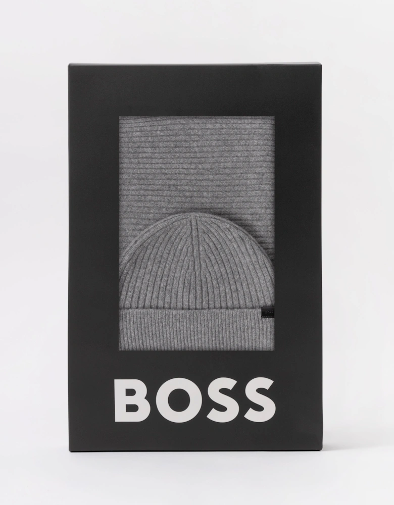 BOSS Orange Uboldi Scarf & Beanie Set - Silver 041