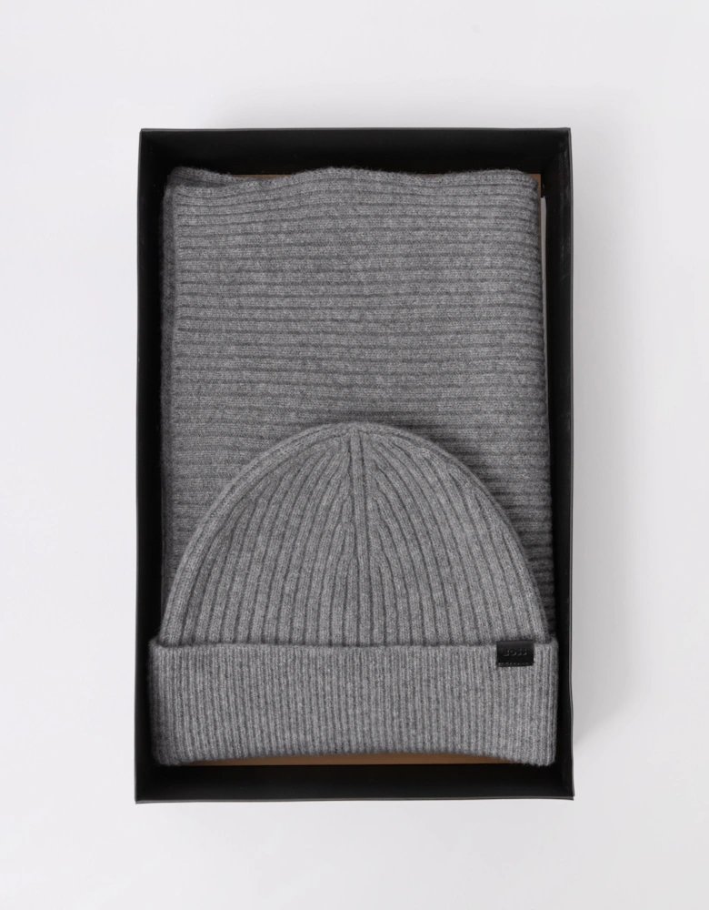 BOSS Orange Uboldi Scarf & Beanie Set - Silver 041