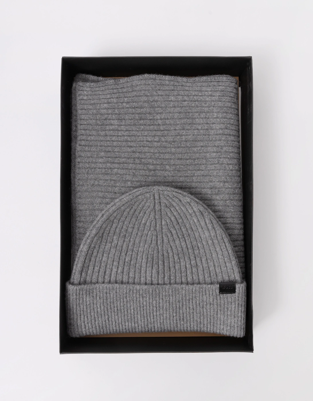 BOSS Orange Uboldi Scarf & Beanie Set - Silver 041