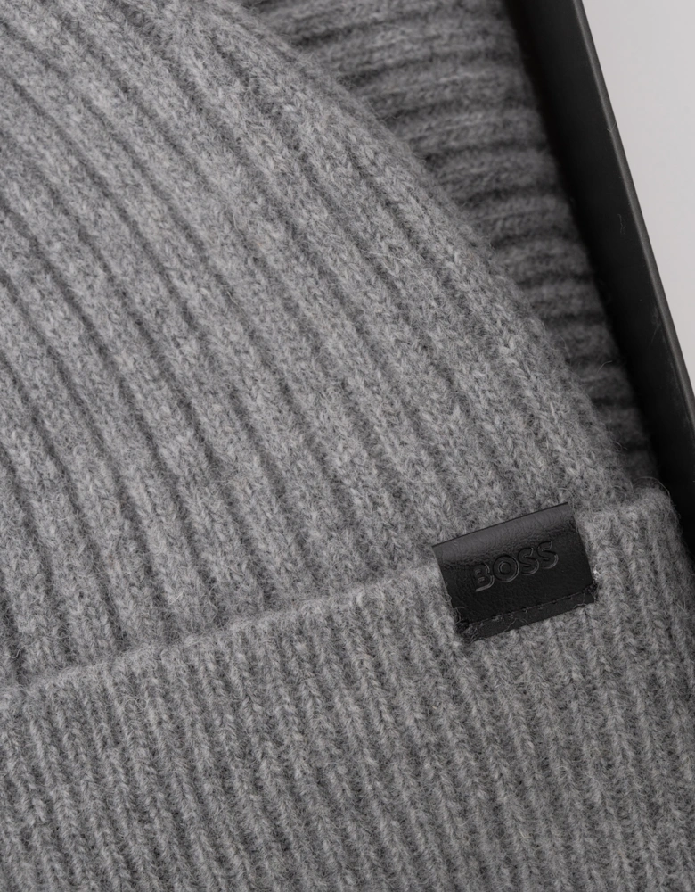 BOSS Orange Uboldi Scarf & Beanie Set - Silver 041