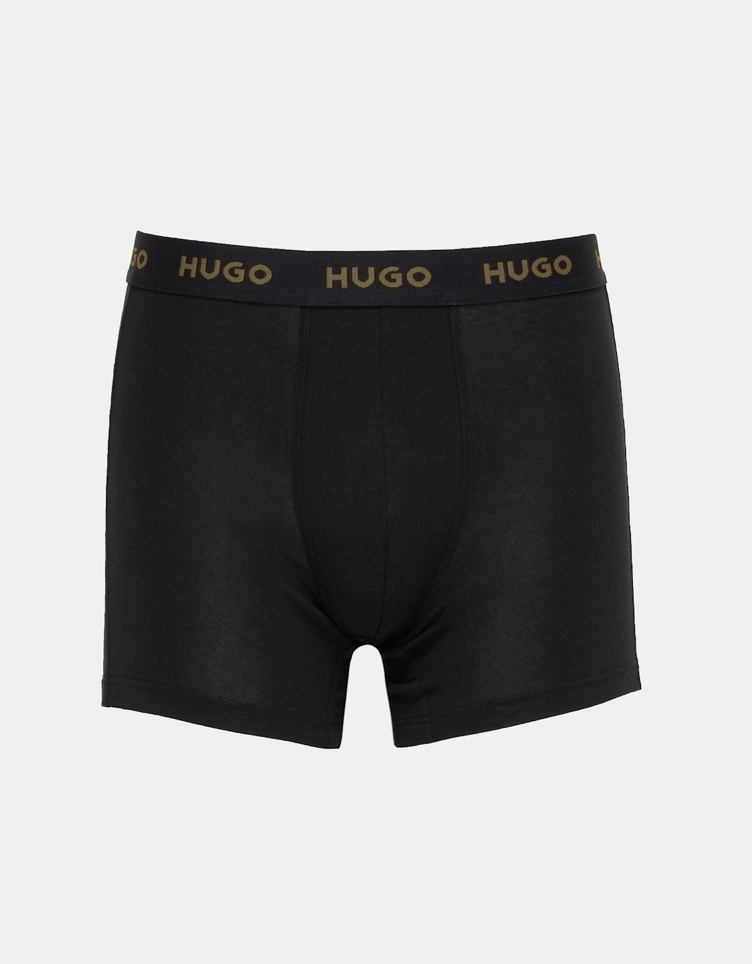 HUGO Mens 3 Pack Boxer Briefs With Logo Waistbands - Black 006