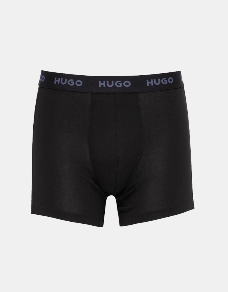 HUGO Mens 3 Pack Boxer Briefs With Logo Waistbands - Black 006