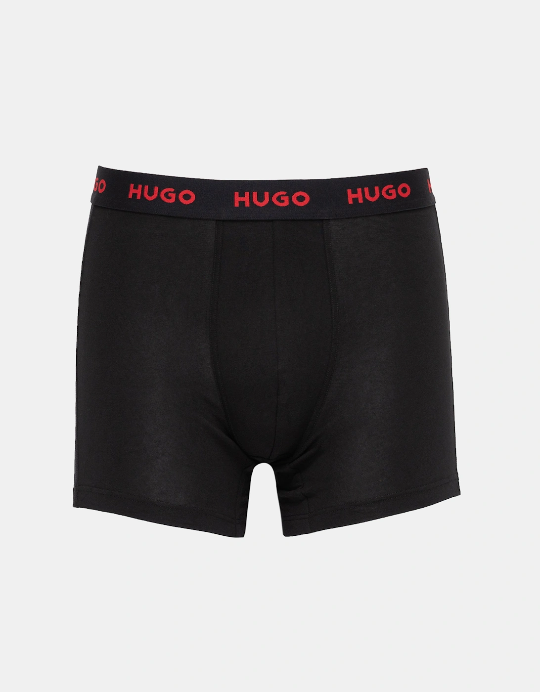 HUGO Mens 3 Pack Boxer Briefs With Logo Waistbands - Black 006