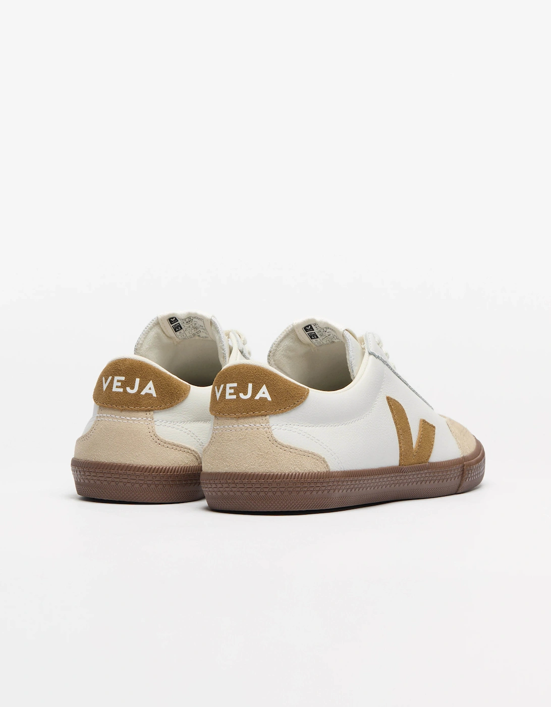 Volley Leather Womens Trainers - White/Tent/Bark