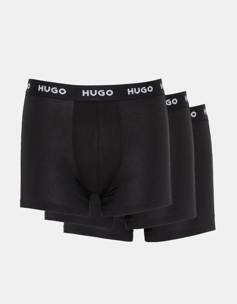 HUGO 3 Pack Mens Boxer Briefs with Logo Waistbands - Black 005
