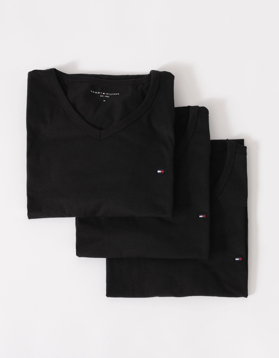 3 Pack Mens V-Neck T-Shirts - Black/Black/Black, 4 of 3