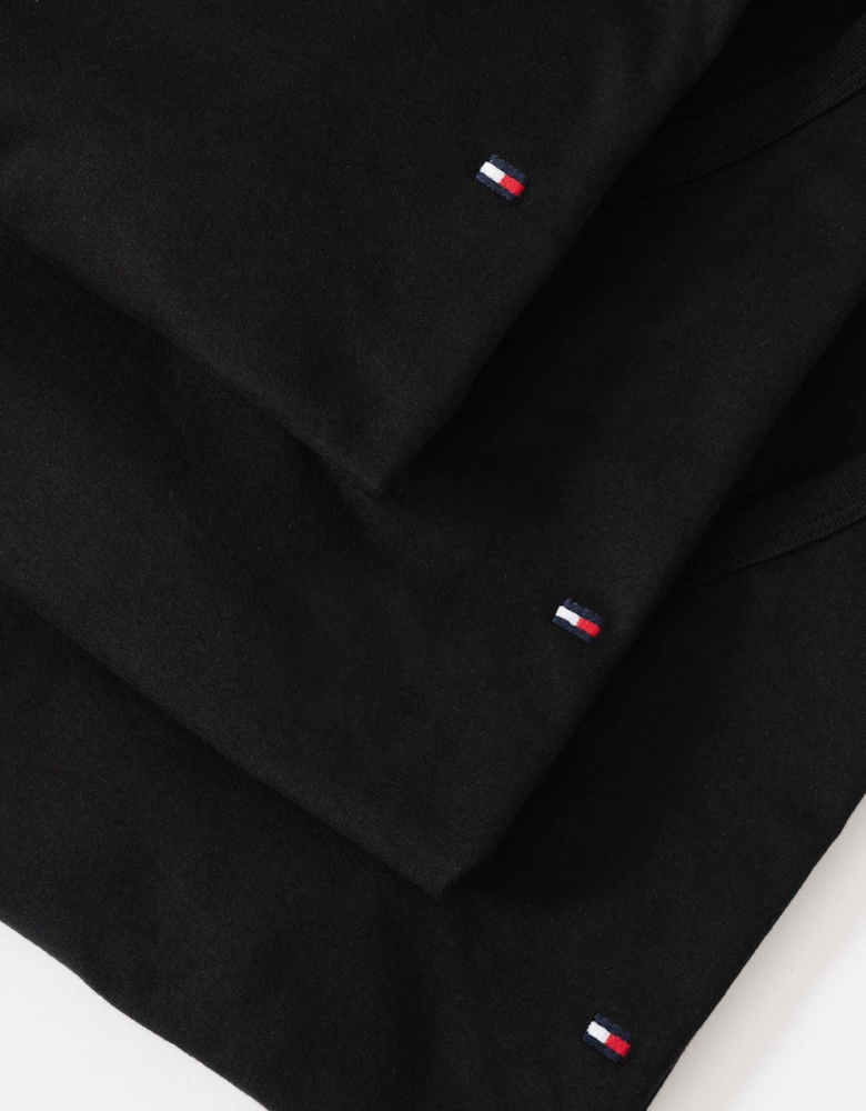 3 Pack Mens V-Neck T-Shirts - Black/Black/Black