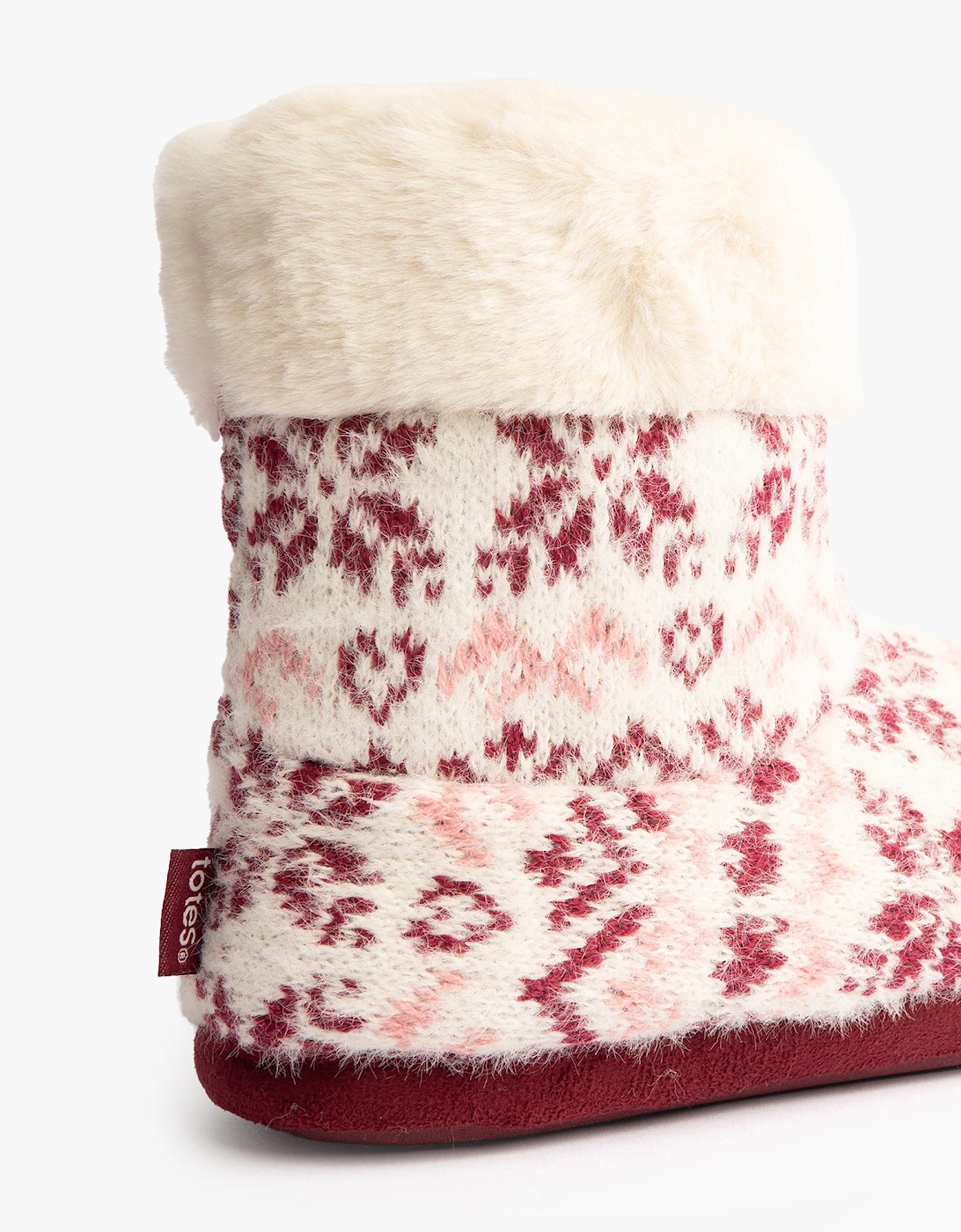 Toasties FAIR ISLE KNIT Boot Slippers Womens Fair Isle