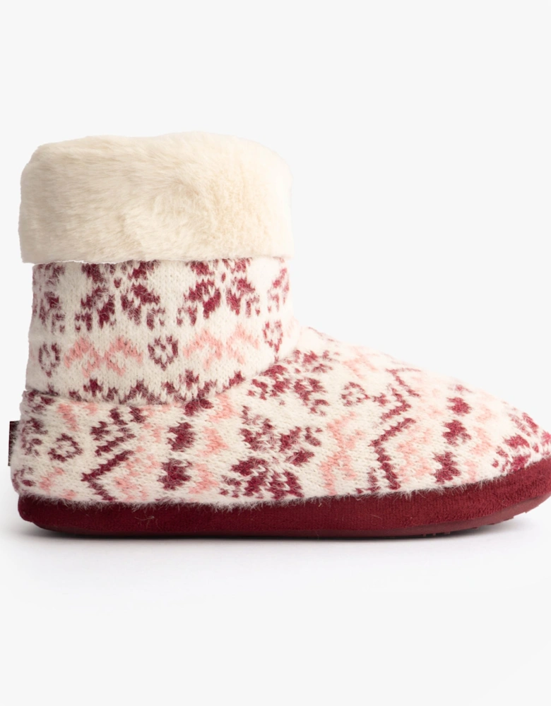 Toasties FAIR ISLE KNIT Boot Slippers Womens Fair Isle