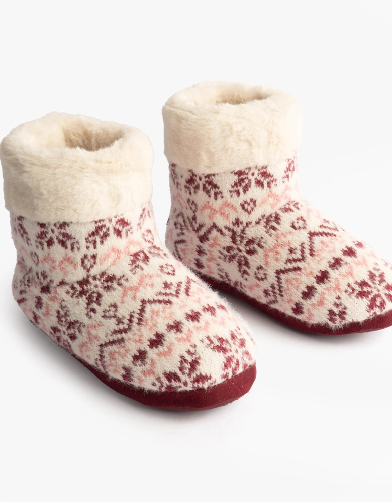 Toasties FAIR ISLE KNIT Boot Slippers Womens Fair Isle