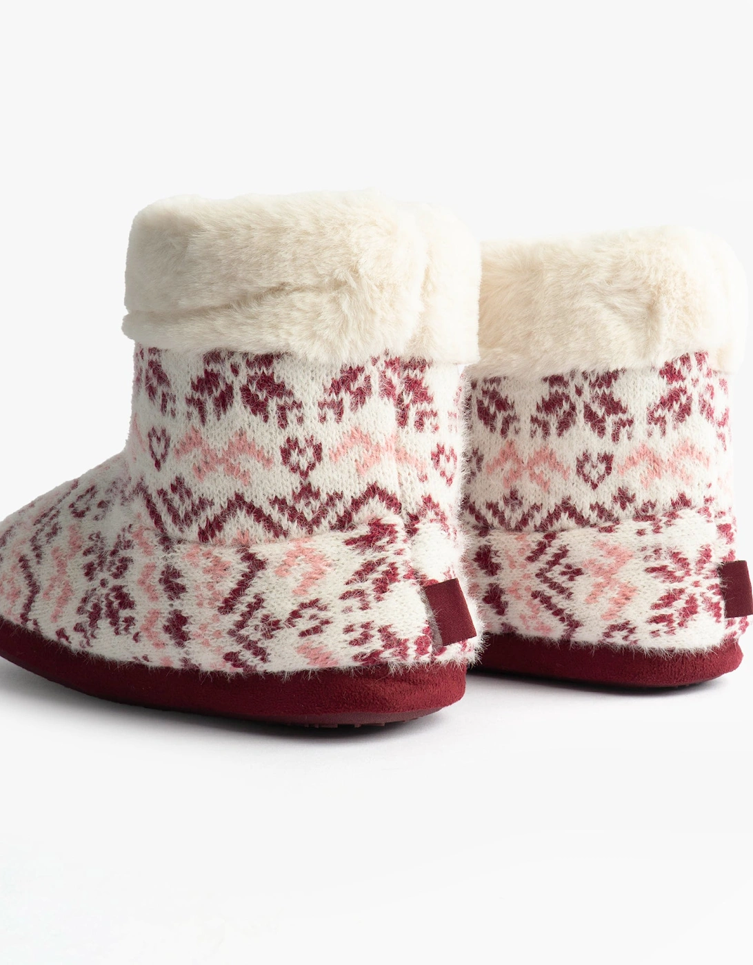 Toasties FAIR ISLE KNIT Boot Slippers Womens Fair Isle