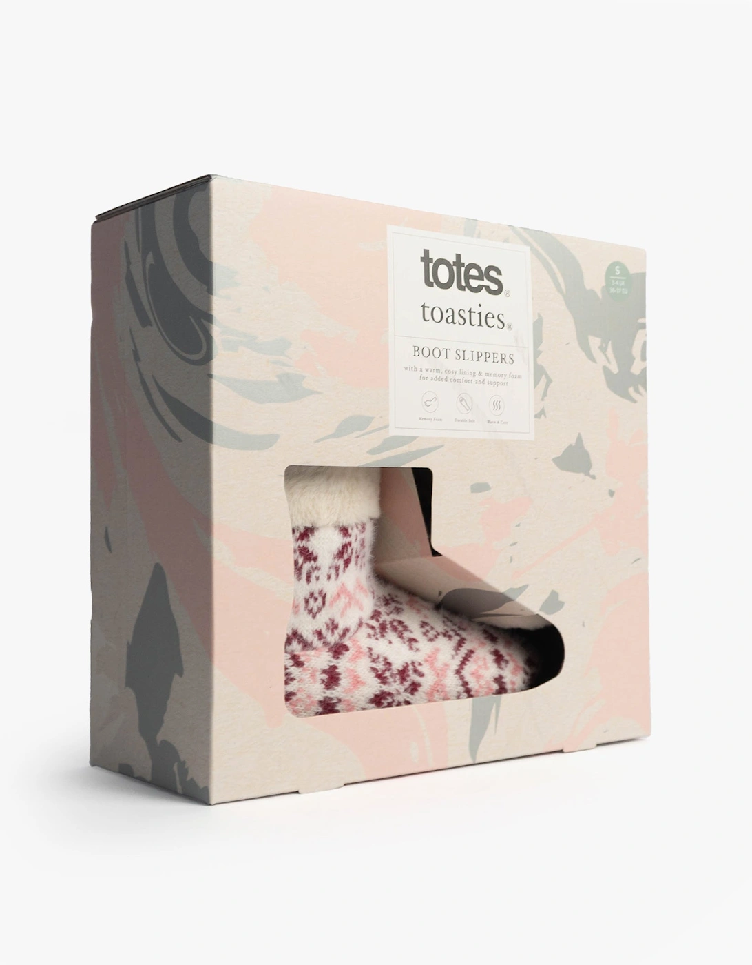 Toasties FAIR ISLE KNIT Boot Slippers Womens Fair Isle